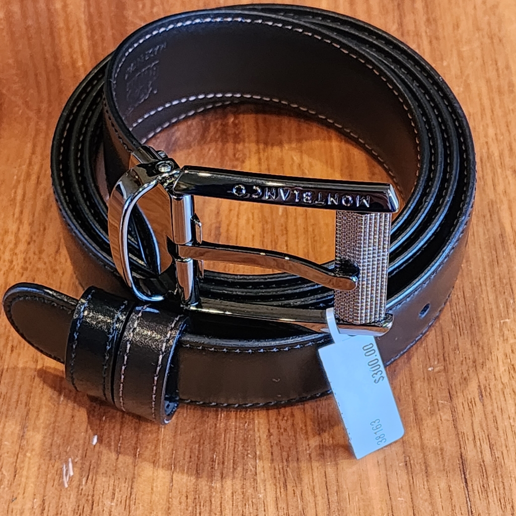 $410 New Resizable Montblanc Reversible Black Brown Men's Belt 105/42